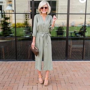 Olive Green Midi Jumpsuit